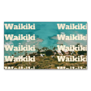 Waikiki, Honolulu, Oahu, Hawaii Magnetic Business Card