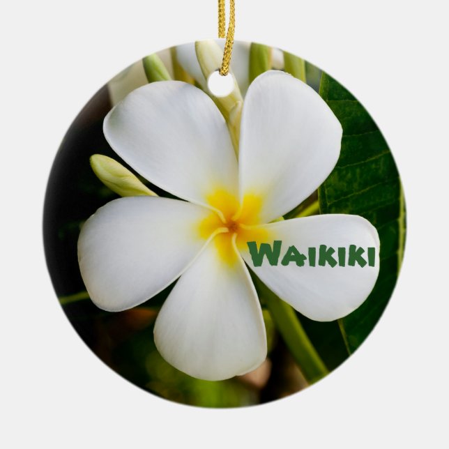 Waikiki Keepsake Ceramic Tree Decoration (Front)