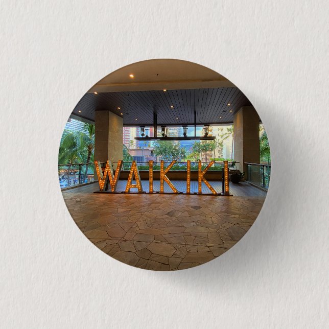 Waikiki Sign #1 Button (Front)