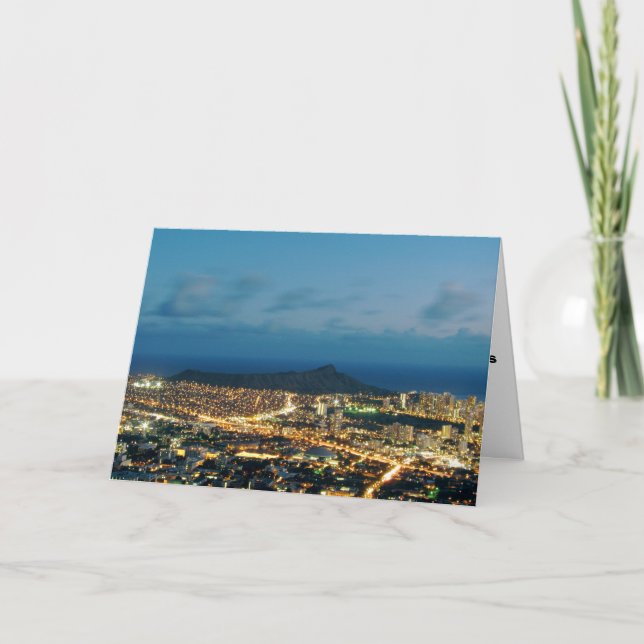 Waikiki Sunset Holiday Card (Front)