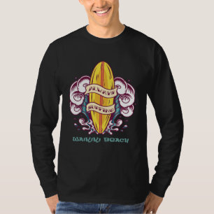 Waikiki Surf Sunset Vacation Hawaii Palm trees Oce T-Shirt