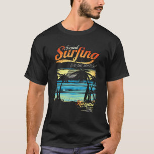 Waikiki Surfing Beach Vintage Retro Hawaii T-Shirt
