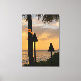 Waikiki Tiki Torches Canvas Print