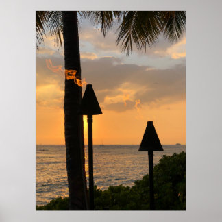 Waikiki Tiki Torches Poster