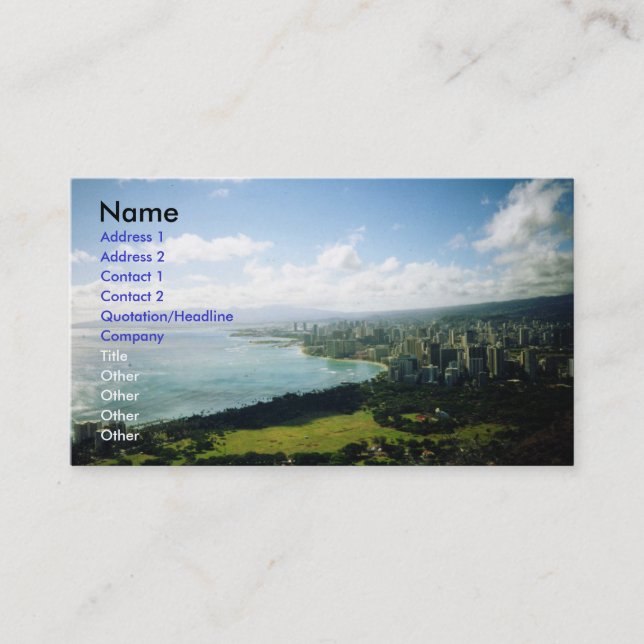 Waikiki view business card (Front)