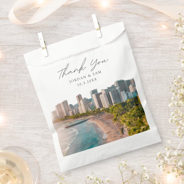 Waikiki Wedding Favour Photo Thank You Favour Bags (Clipped)