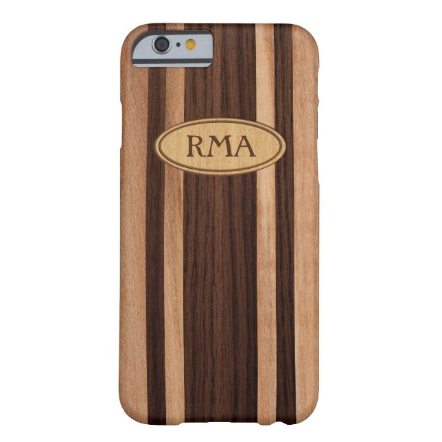 Waikokos Hawaiian Faux Wood Surfboard Monogram Case-Mate iPhone Case (Back)