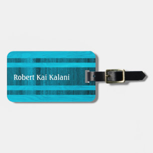 Waikokos Hawaiian Faux Wood Surfboard Monogram Luggage Tag