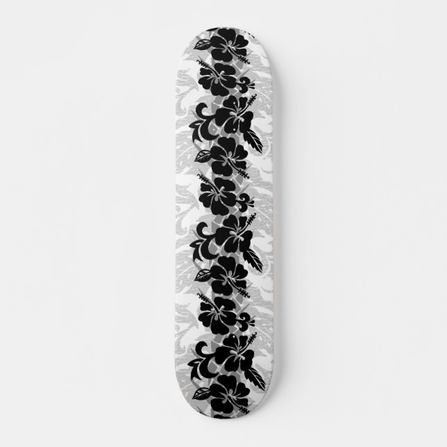 Waikoloa Hawaiian Hibiscus Floral Etched Skateboard (Front)
