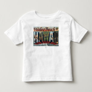 Wailea Beach, Hawaii - Large Letter Scenes Toddler T-Shirt