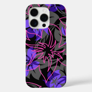 Wailea Hibiscus Hawaiian Floral Camo Purple iPhone 16 Pro Case