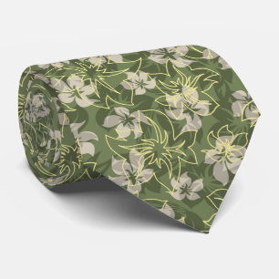 Wailea Hibiscus Hawaiian Floral Two-sided Printed Tie