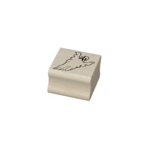 Wailing ghost illustration art stamp