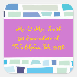 Wailing Wall Israel Bar Bat Mitzvah Pre-Addressed Square Sticker