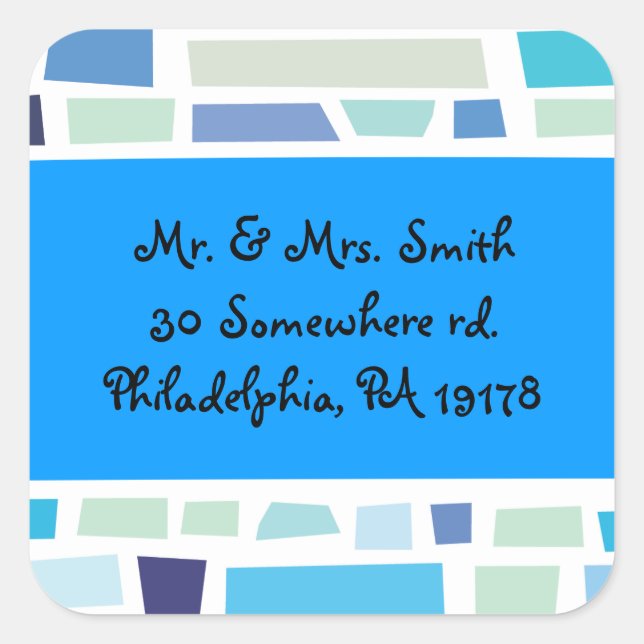 Wailing Wall Israel Bar Bat Mitzvah Pre-Addressed Square Sticker (Front)