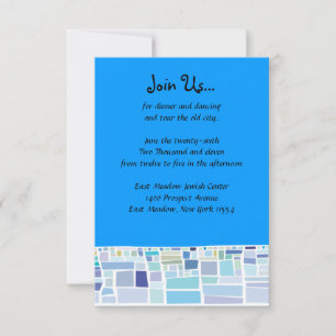 Wailing Wall Israel Bar Bat Mitzvah Reception Card
