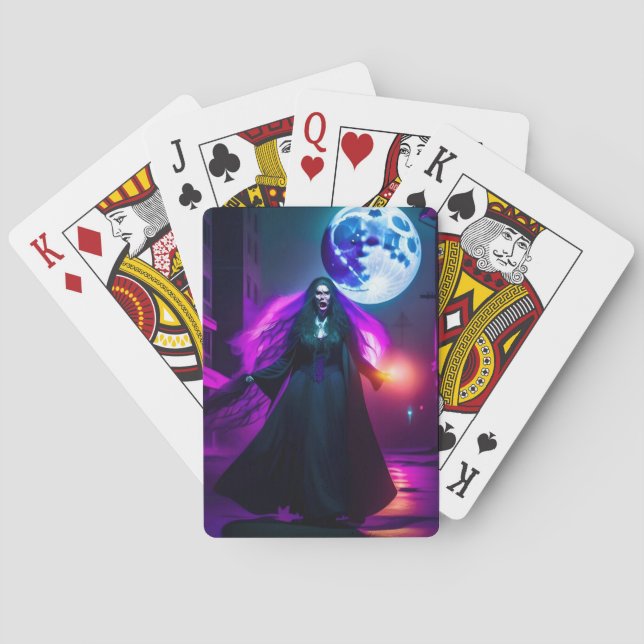 wailing woman playing cards (Back)