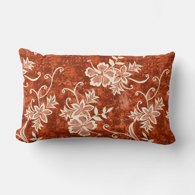 Waimanalo Hawaiian Hibiscus Lumbar Pillows (Front)