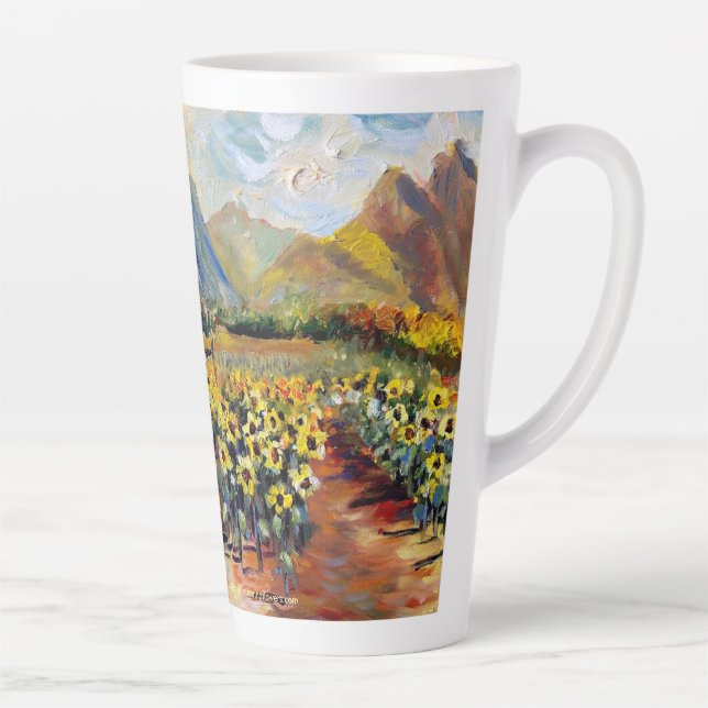 Waimanalo Sunflowers  Latte Mug (Right)