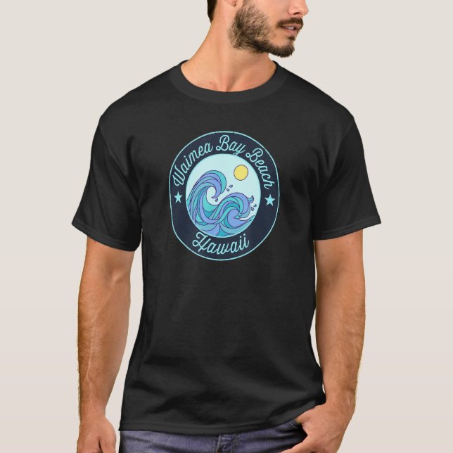 Waimea Bay Beach Hi Hawaii Souvenir Nautical Surfe T-Shirt (Front)