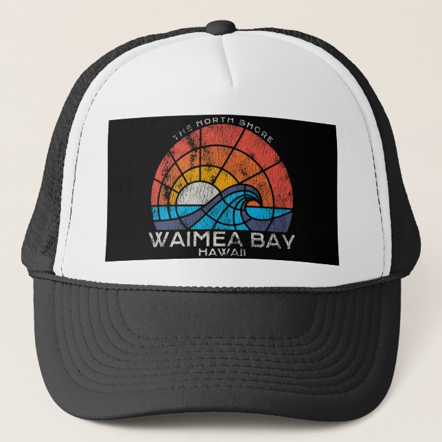 Waimea Bay North Shore Hawaii Trucker Hat (Front)