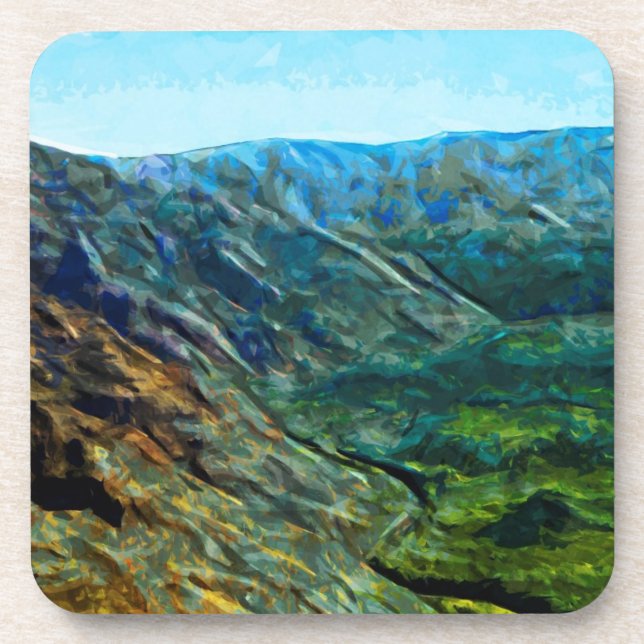 Waimea Canyon 11 Abstract Impressionist.jpg Coaster (Front)
