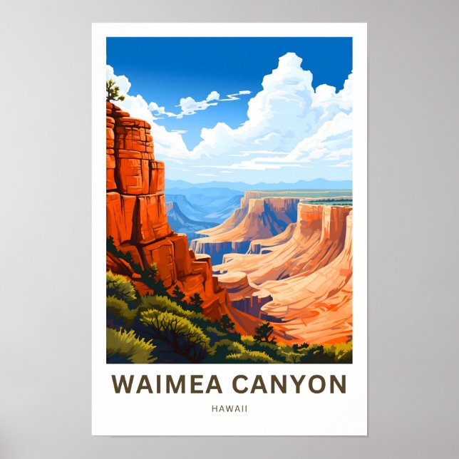 Waimea Canyon Hawaii Travel Print (Front)