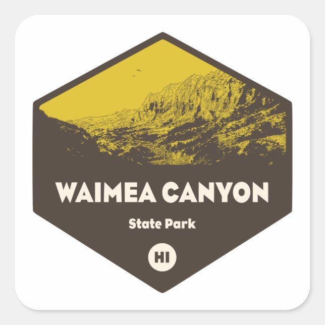 Waimea Canyon State Park Hawaii Square Sticker (Front)