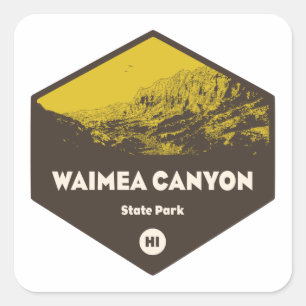 Waimea Canyon State Park Hawaii Square Sticker
