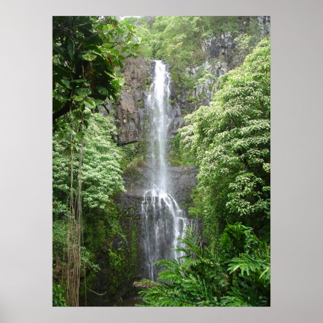 Waimea Falls, Hana, Maui, Hawaii Poster (Front)