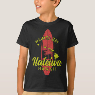 Waimea Y Haleiwa Hawaii Surf Board Surfing Surfer T-Shirt