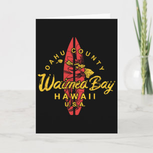 Waimea Y Hawaii North Shore Hawaiian Surfing Vinta Card