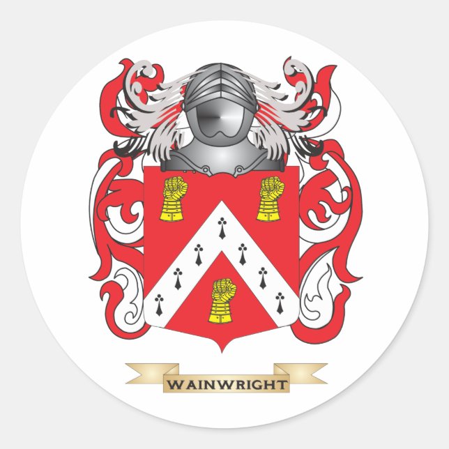 Wainwright Family Crest (Coat of Arms) Classic Round Sticker (Front)