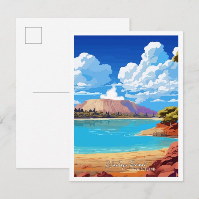 Waiotapu Thermal New Zealand Art Vintage Travel  Postcard (Front/Back)