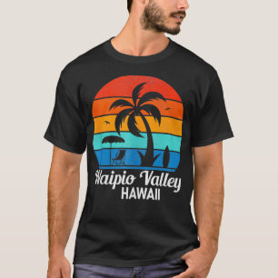 Waipio Valley Beach Hawaii Palm Tree Vintage Sunse T-Shirt