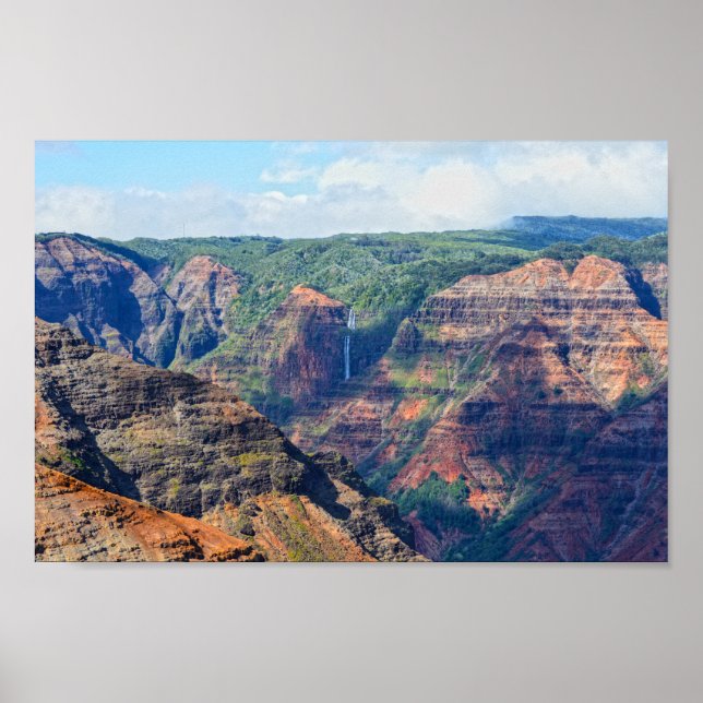 Waipoo Falls in Waimea Canyon, Kauai, Hawaii Poster (Front)