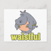waistful diet hippo pun cartoon measuring waist