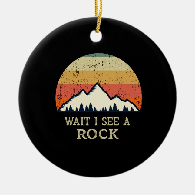 Wait I See A Rock Ceramic Tree Decoration (Front)