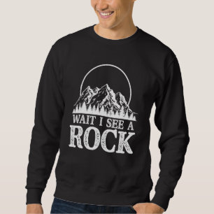 Wait I See A Rock Retro Geologist Science Distress Sweatshirt