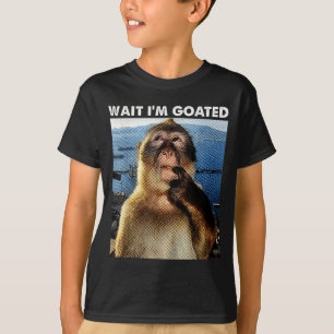 Wait I'm Goated Funny Thinking Monkey Meme Brainro T-Shirt