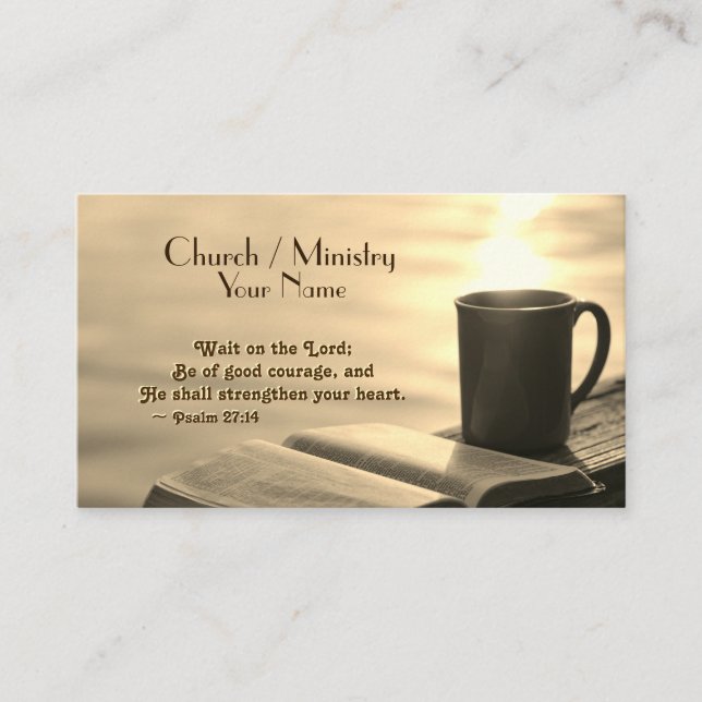 Wait on the Lord, Inspirational Bible Verse Business Card (Front)