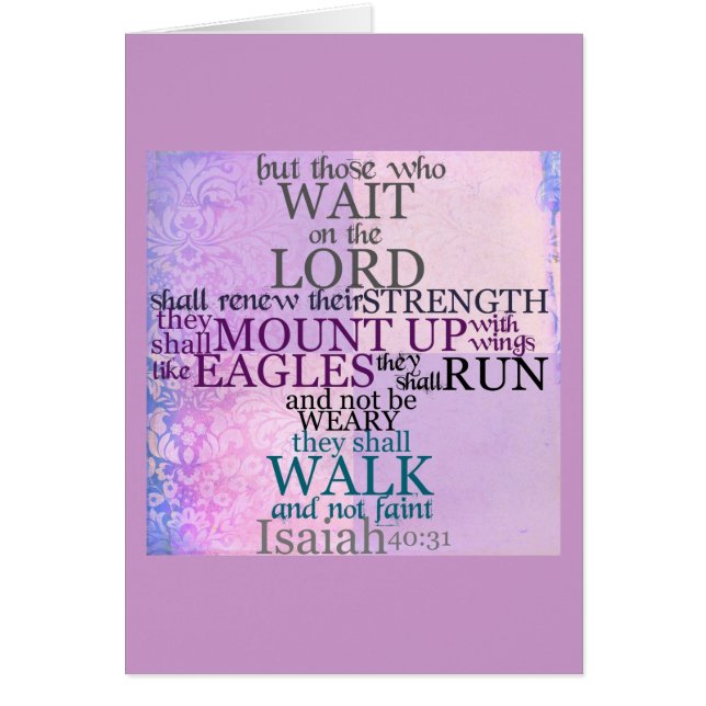 Wait on the Lord Scripture (Isaiah 40:31) (Front)