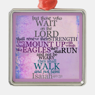 Wait on the Lord Scripture Isaiah 40:31 Metal Tree Decoration