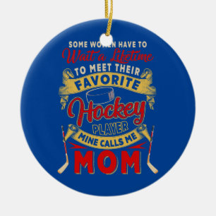 Wait To Meet Favourite Hockey Player Funny Mine Ceramic Tree Decoration