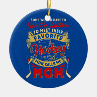 Wait To Meet Favourite Hockey Player Funny Mine Ceramic Tree Decoration