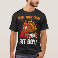 Wait Your Turn Funny Thanksgiving Turkey Santa Hol