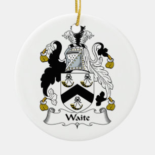 Waite Family Crest Ceramic Tree Decoration