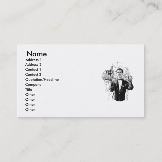 Waiter Business Card (Front)