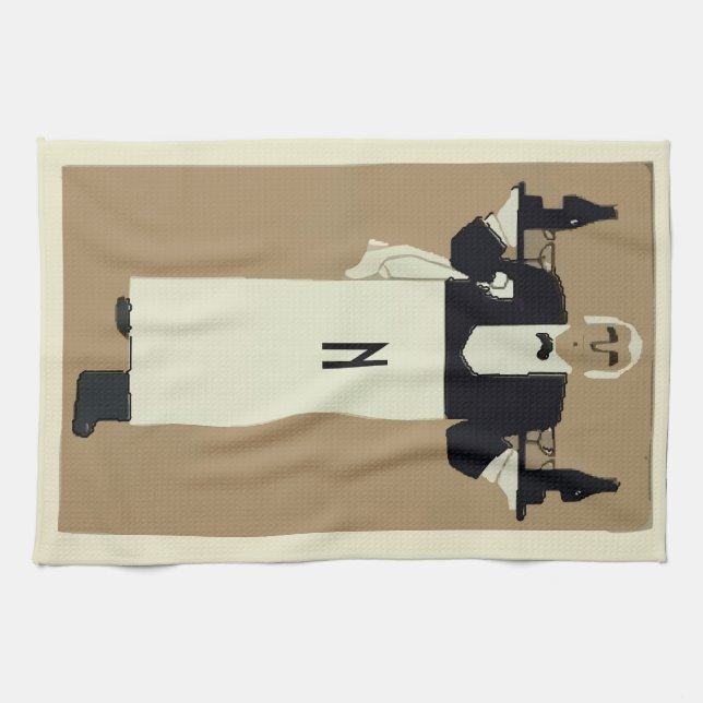 Waiter serving wine tea towel (Horizontal)