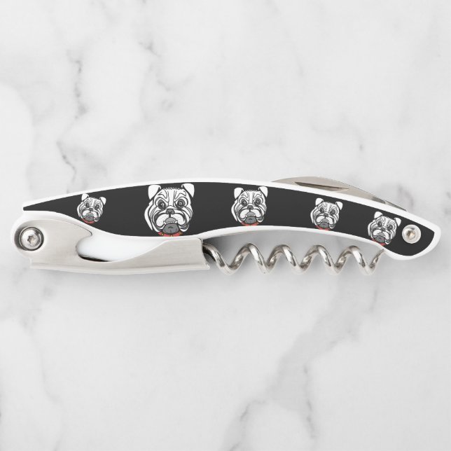 Waiter's Corkscrew Bulldog - I Love Pets (Front)